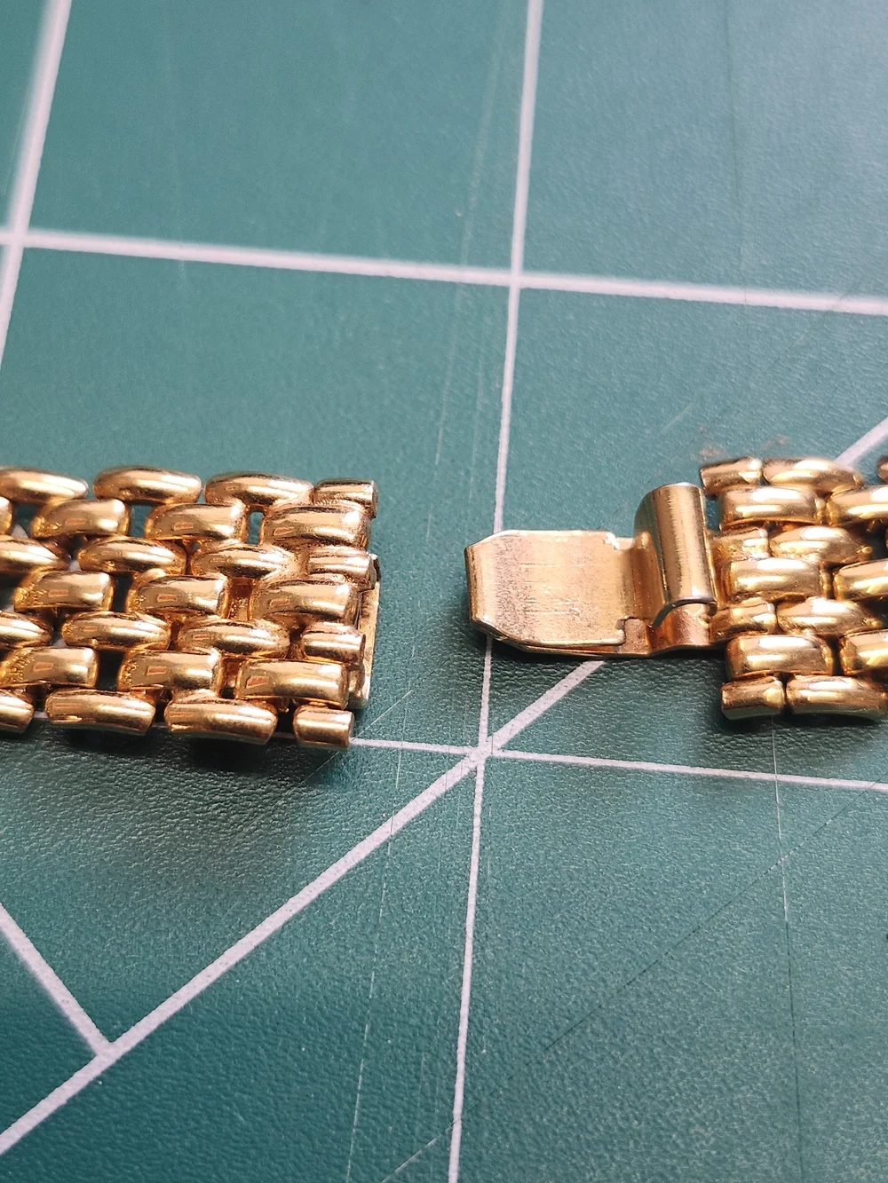 Avon Gold-Tone Double Row Chain Necklace with Pavé Square Accents